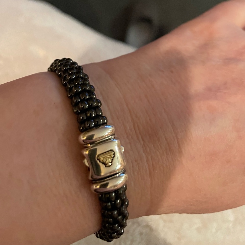 Lagos Caviar Black Ceramic Beaded Bracelet